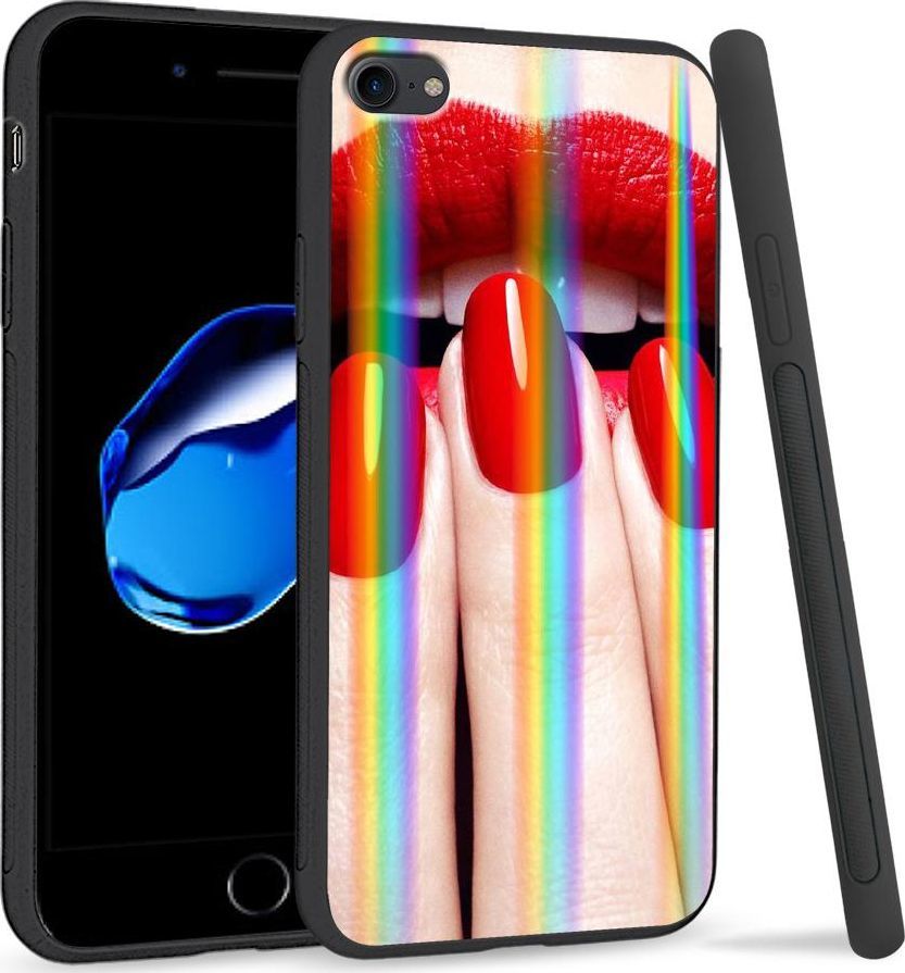 Super Fashion Etui Rainbow Series na Apple iPhone 7 Red Nails 1