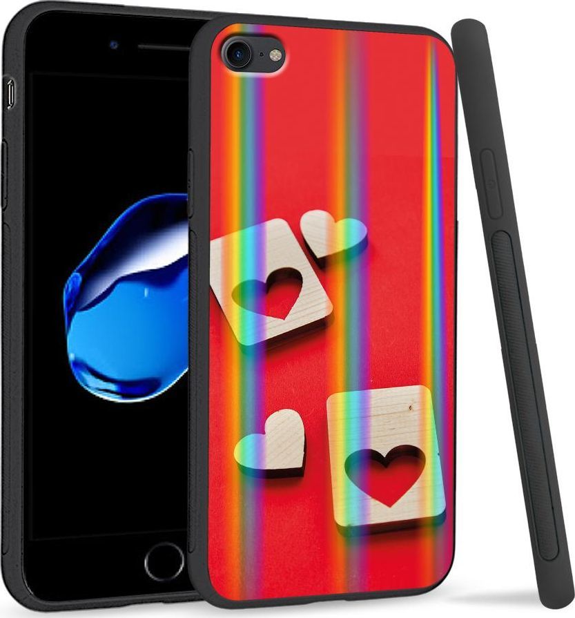 Super Fashion Etui Rainbow Series na Apple iPhone 7 Dwa serca 1