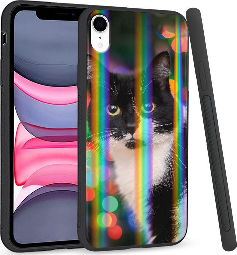 Super Fashion Etui Rainbow Series na Apple iPhone XR Uroczy kot 1