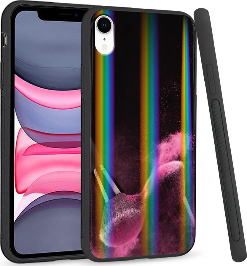 Super Fashion Etui Rainbow Series na Apple iPhone XR Pink powder brush 1