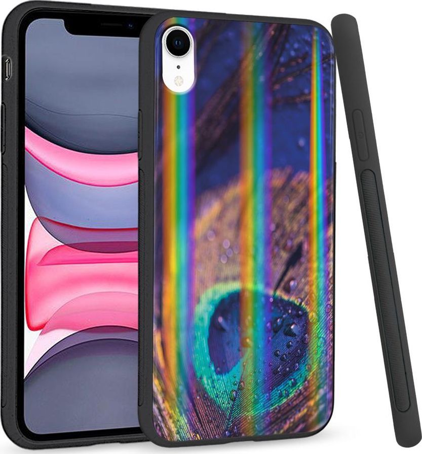 Super Fashion Etui Rainbow Series na Apple iPhone XR Peacock Feather Closeup 1
