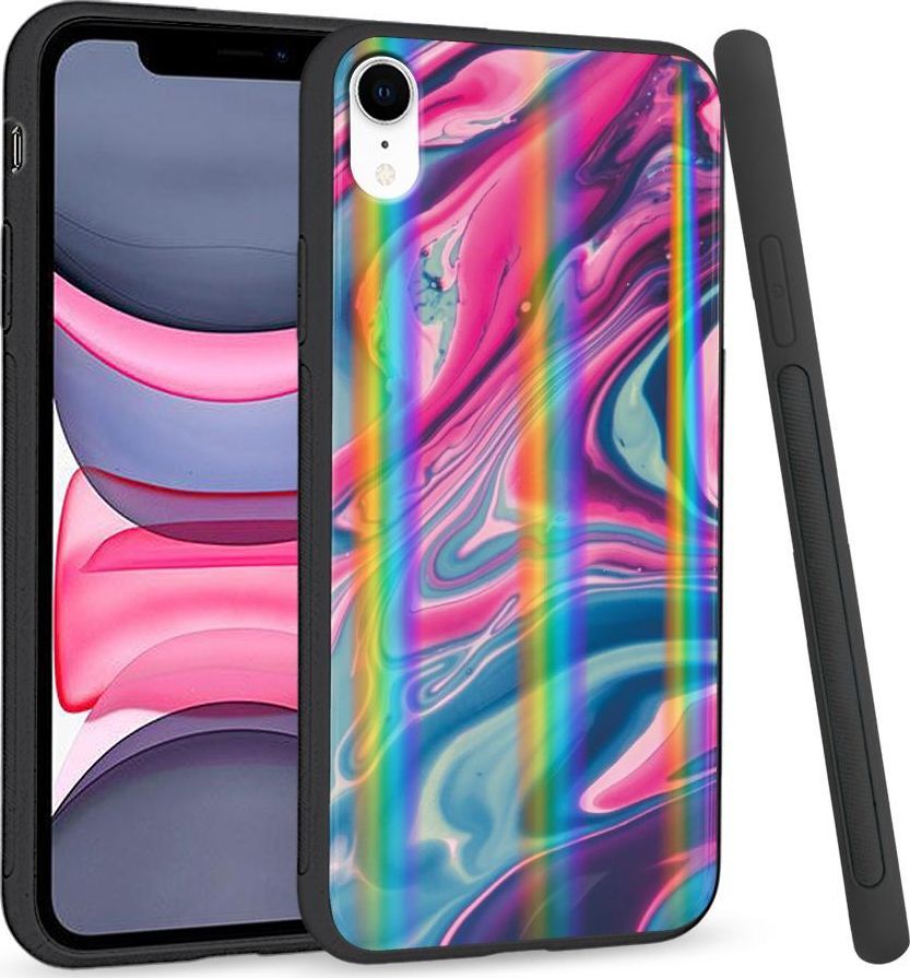 Super Fashion Etui Rainbow Series na Apple iPhone XR Liquid Abstract 1
