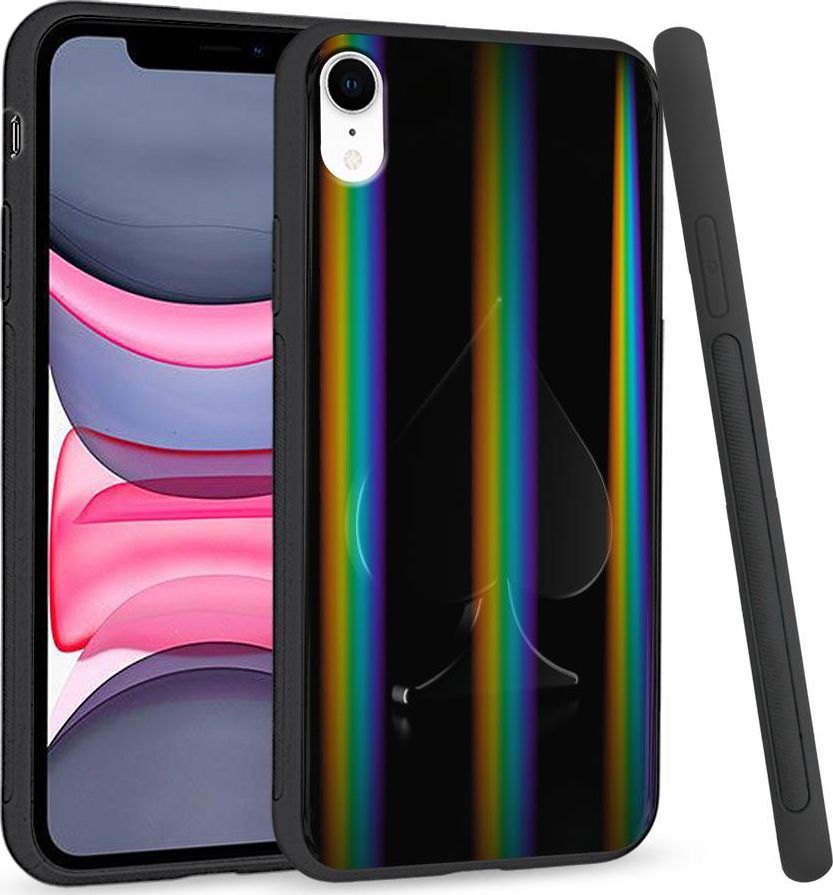 Super Fashion Etui Rainbow Series na Apple iPhone XR Black spade 1