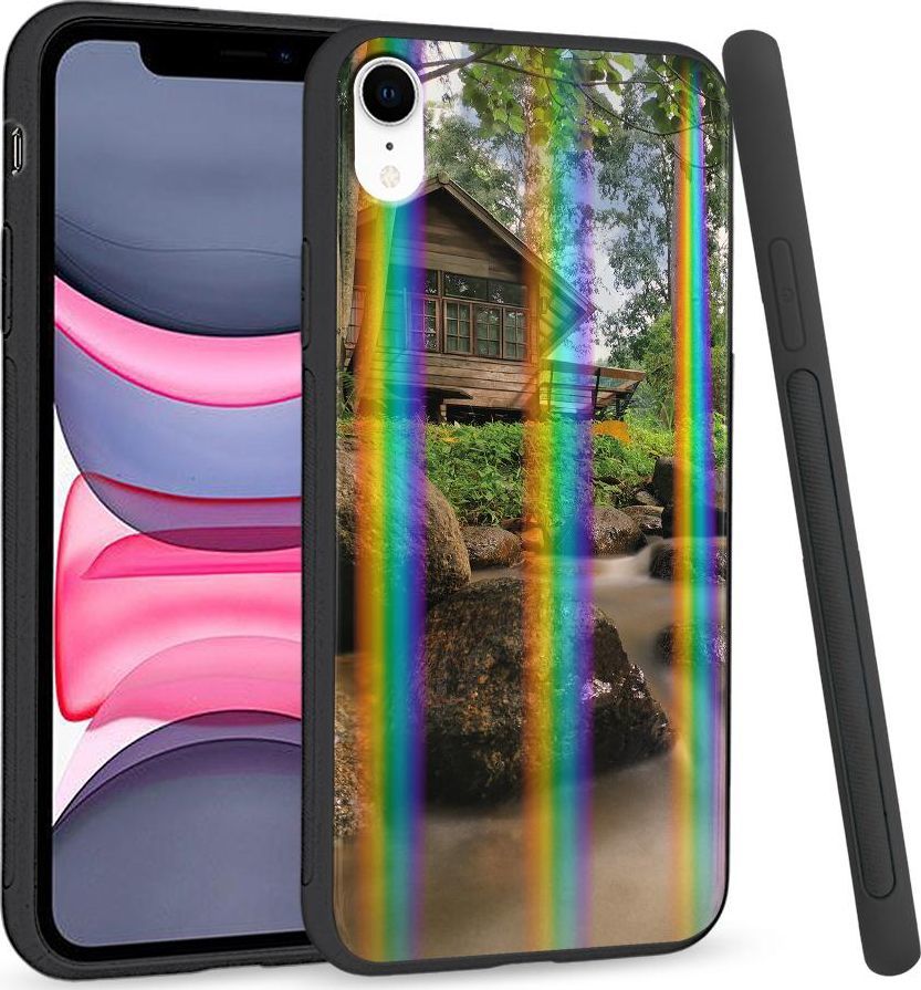 Super Fashion Etui Rainbow Series na Apple iPhone XR Chata w lesie 1