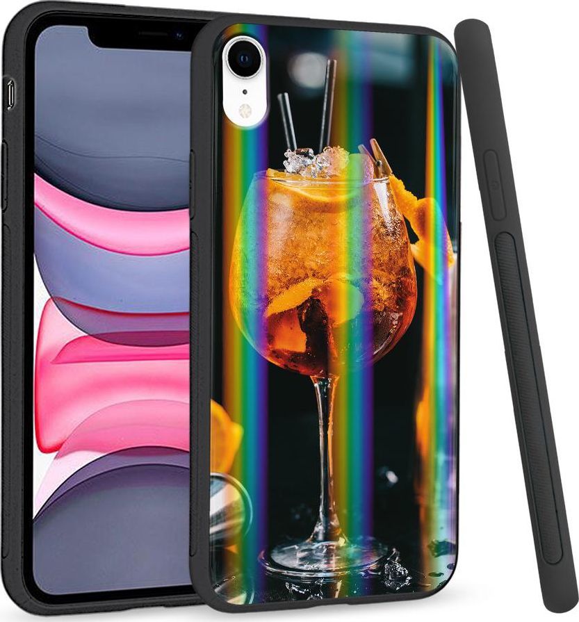 Super Fashion Etui Rainbow Series na Apple iPhone XR Drink z pomarańczą 1