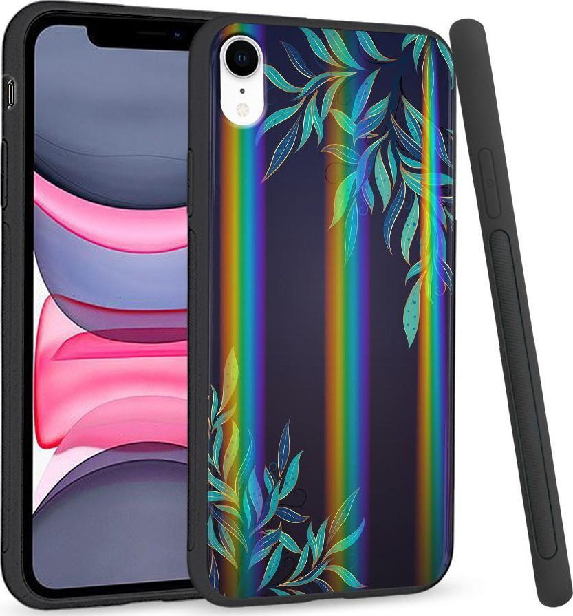 Super Fashion Etui Rainbow Series na Apple iPhone XR Ramka z lisci 1