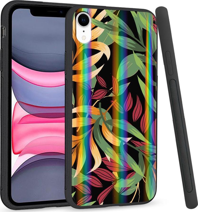 Super Fashion Etui Rainbow Series na Apple iPhone XR Kolorowe liście 1
