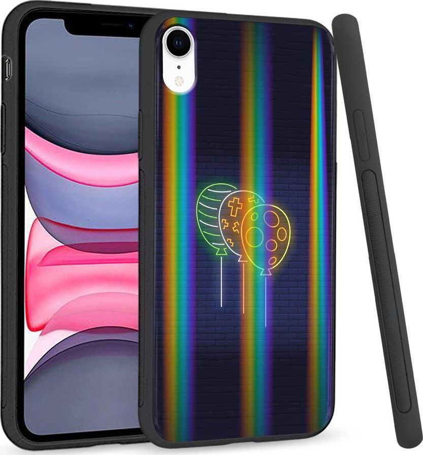 Super Fashion Etui Rainbow Series na Apple iPhone XR Neonowe balony 1