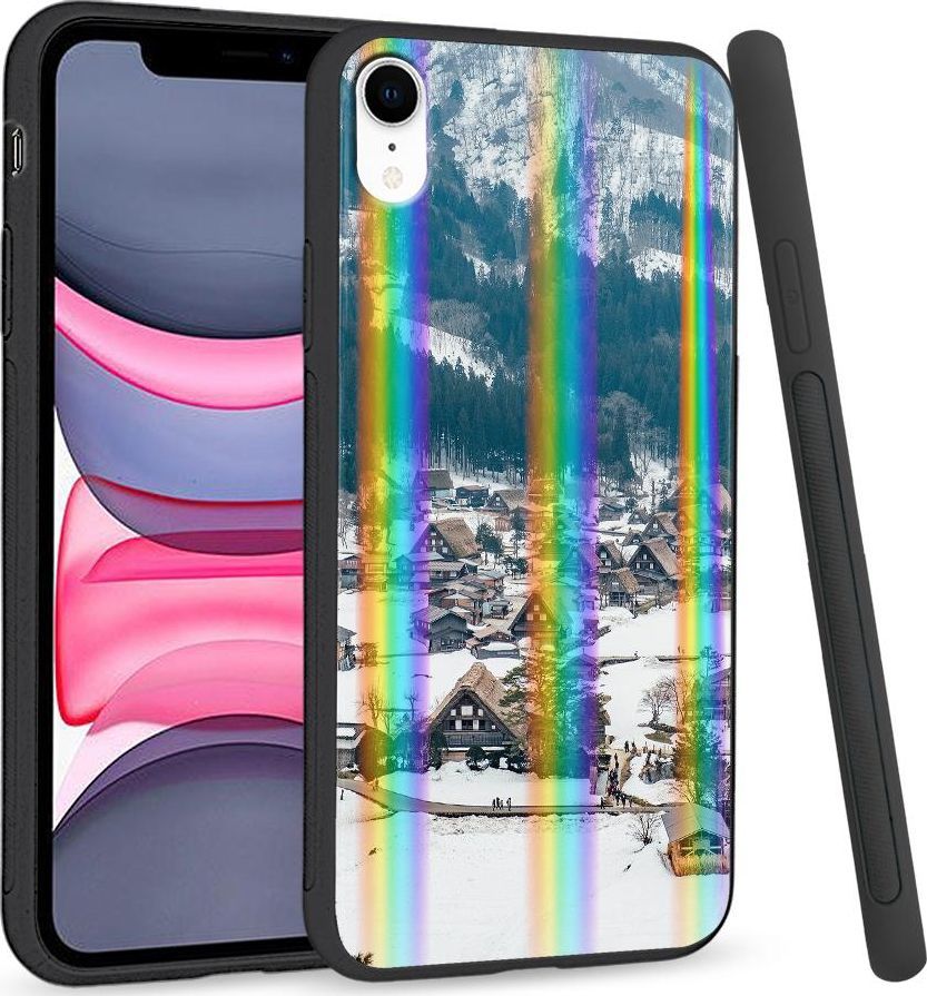 Super Fashion Etui Rainbow Series na Apple iPhone XR Miasto w górach 1