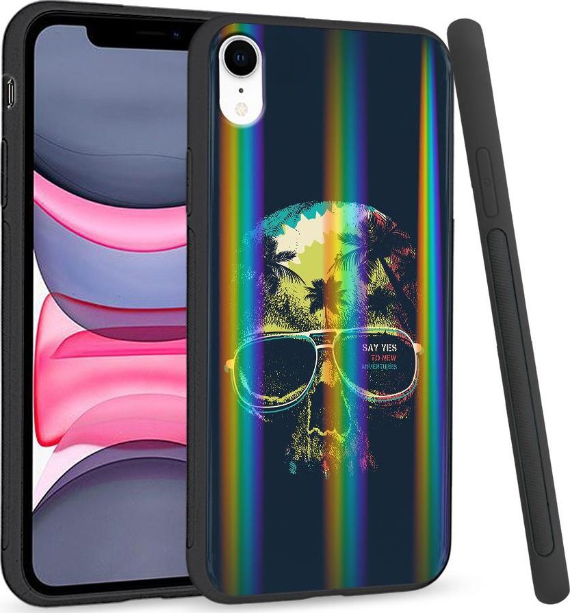 Super Fashion Etui Rainbow Series na Apple iPhone XR Hawajska czaszka 1