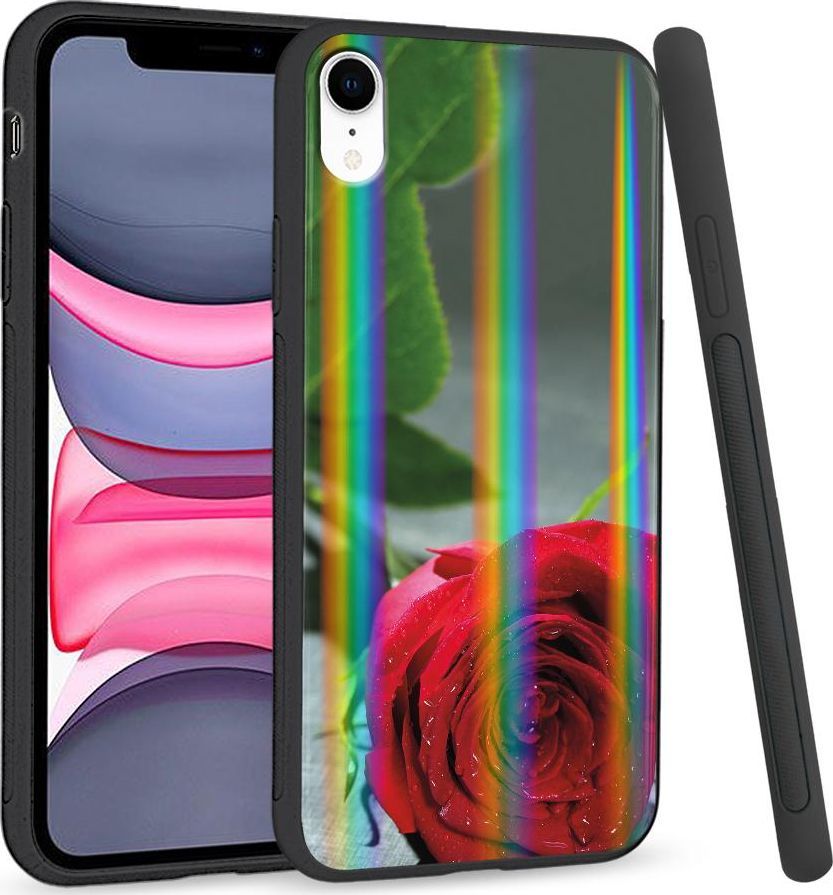 Super Fashion Etui Rainbow Series na Apple iPhone XR Czerwona róża 1
