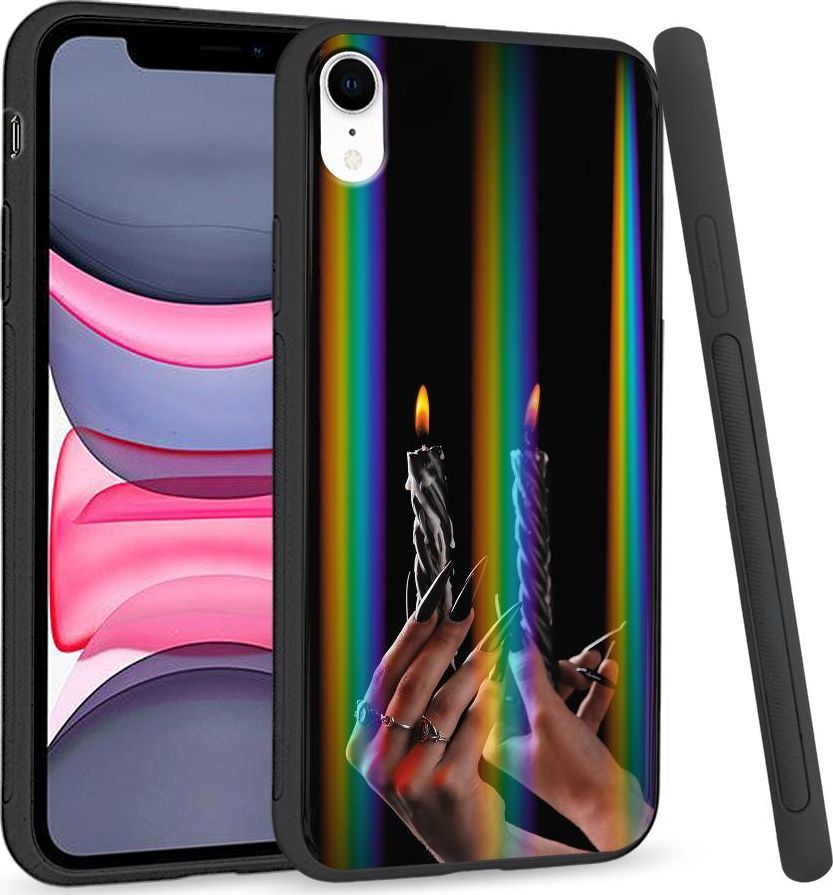 Super Fashion Etui Rainbow Series na Apple iPhone XR Czarne świeczki 1