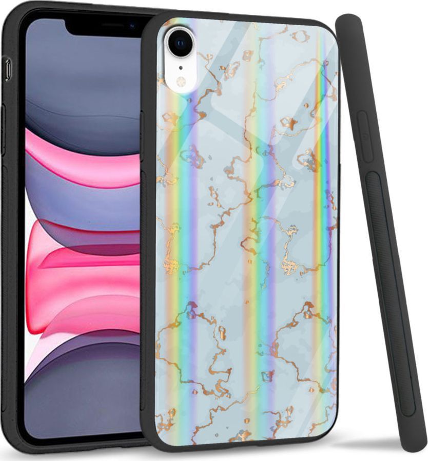 Super Fashion Etui Rainbow Series na Apple iPhone XR Golden blue granite 1