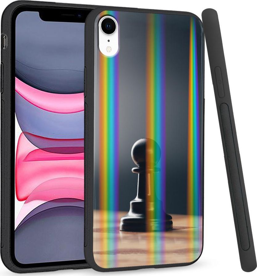 Super Fashion Etui Rainbow Series na Apple iPhone XR Czarny pionek 1