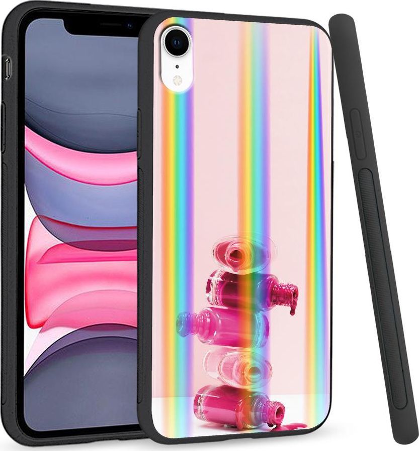Super Fashion Etui Rainbow Series na Apple iPhone XR Różowy lakier 1
