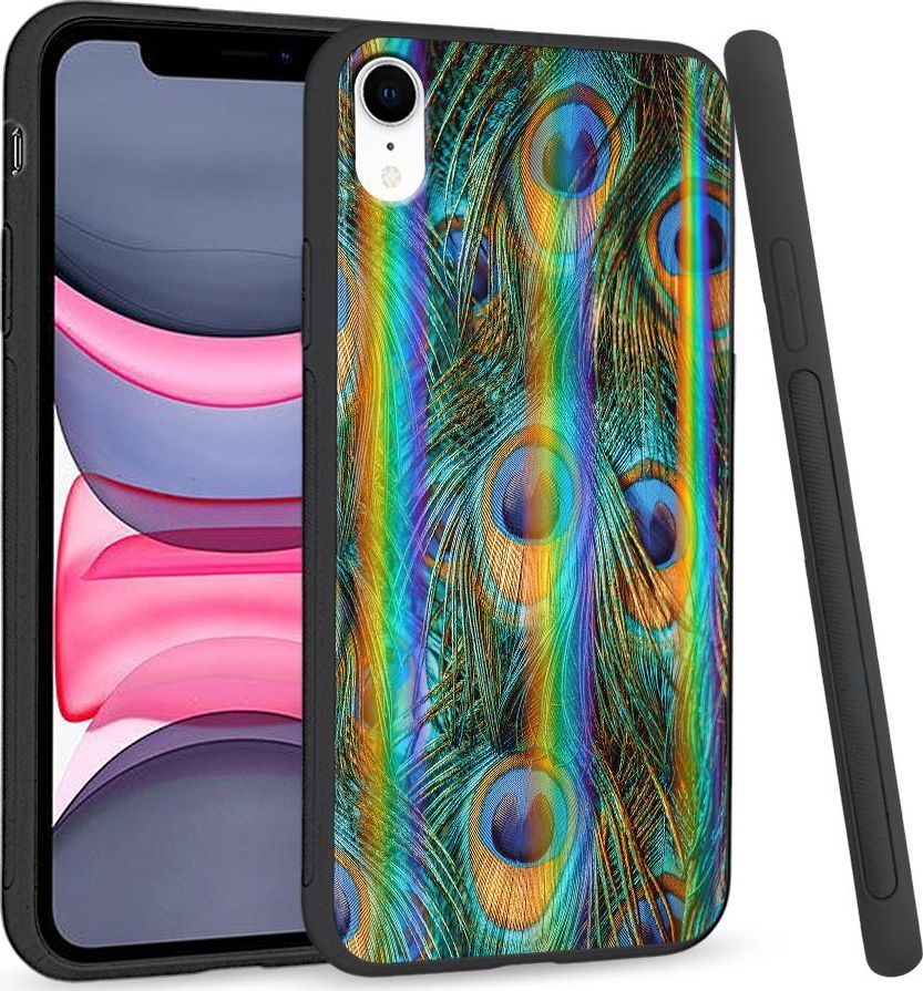 Super Fashion Etui Rainbow Series na Apple iPhone XR Peacock Feather Bunch 1