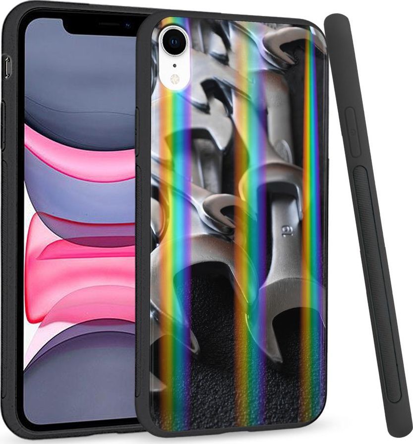Super Fashion Etui Rainbow Series na Apple iPhone XR Stalowe klucze 1