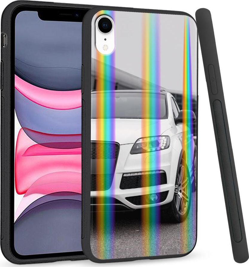Super Fashion Etui Rainbow Series na Apple iPhone XR Biały samochód 1