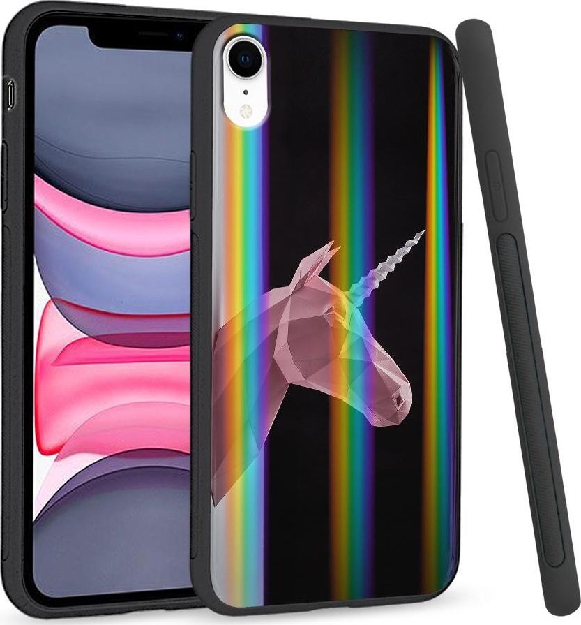 Super Fashion Etui Rainbow Series na Apple iPhone XR Jednorożec 3D 1