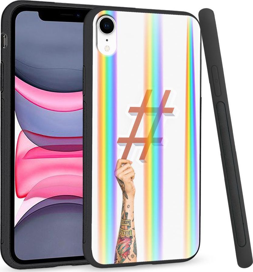 Super Fashion Etui Rainbow Series na Apple iPhone XR Hasztag 1