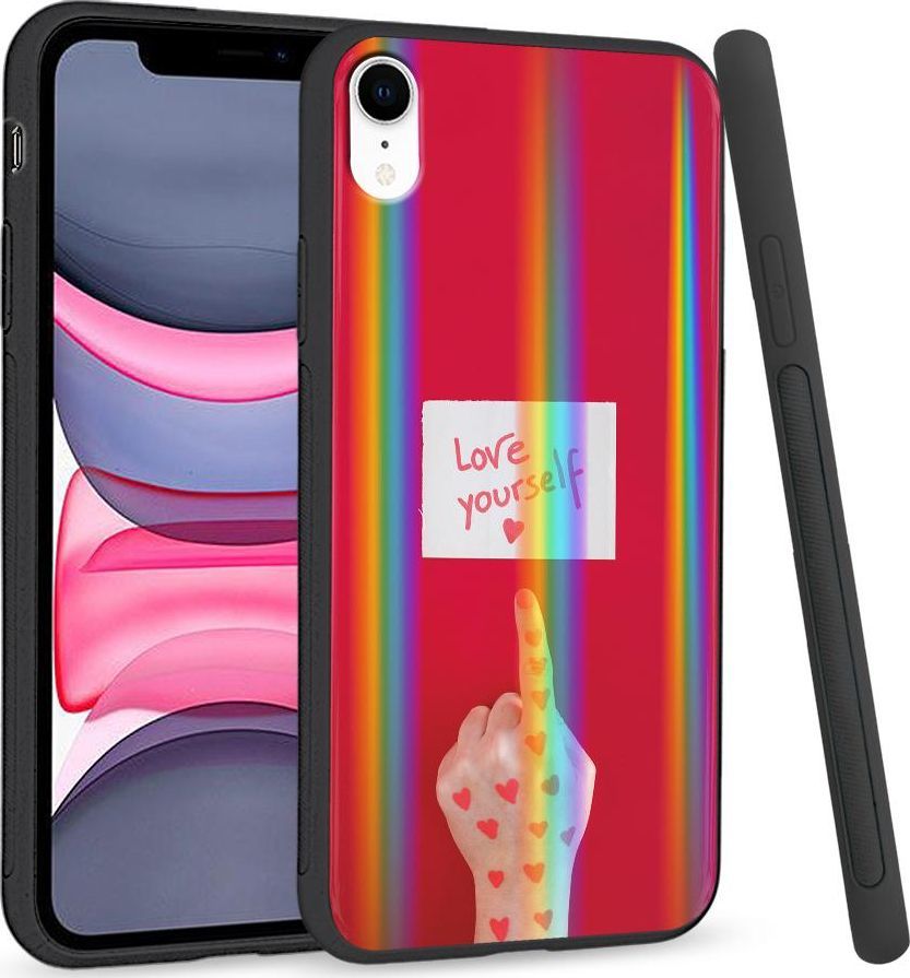 Super Fashion Etui Rainbow Series na Apple iPhone XR Pokochaj siebie 1