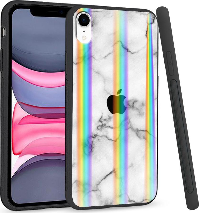 Super Fashion Etui Rainbow Series na Apple iPhone XR Marble Apple 1