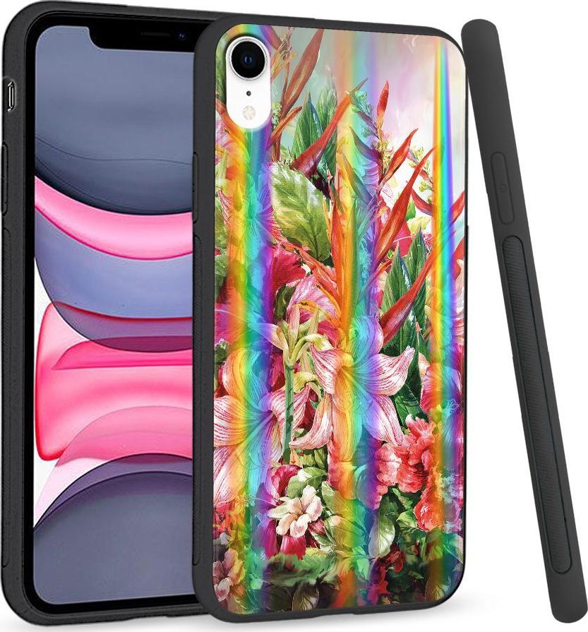 Super Fashion Etui Rainbow Series na Apple iPhone XR Flowers 1