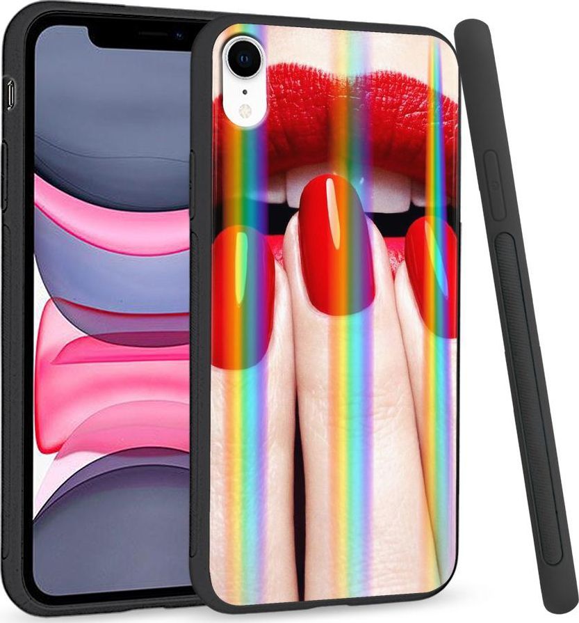 Super Fashion Etui Rainbow Series na Apple iPhone XR Red Nails 1