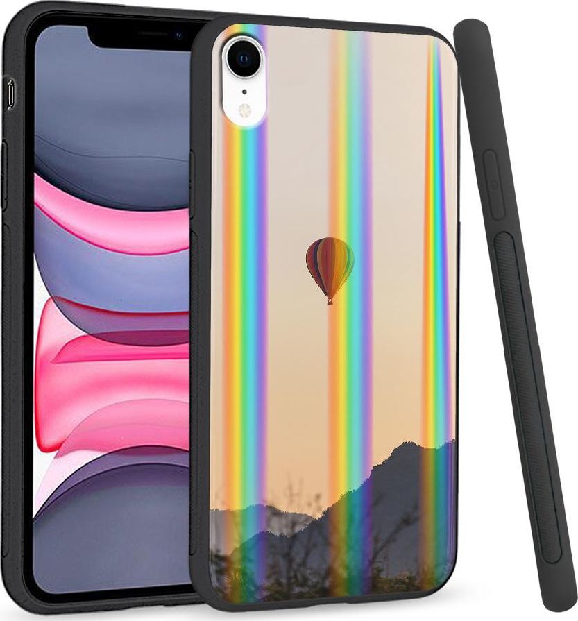 Super Fashion Etui Rainbow Series na Apple iPhone XR Balon nad górami 1