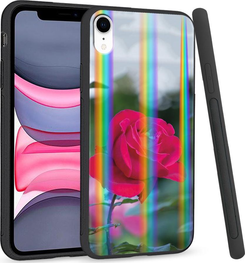 Super Fashion Etui Rainbow Series na Apple iPhone XR Pąk rózy 1