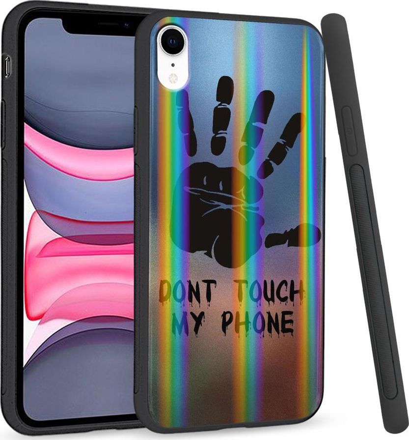 Super Fashion Etui Rainbow Series na Apple iPhone XR Don't Touch My Phone 1