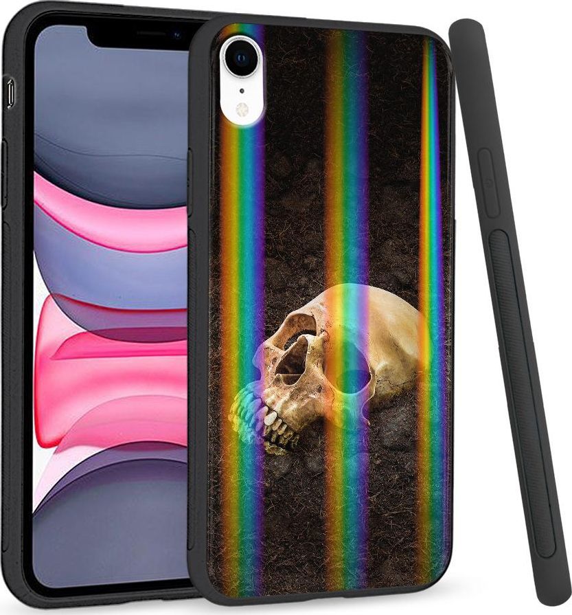 Super Fashion Etui Rainbow Series na Apple iPhone XR Czaszka w ziemi 1