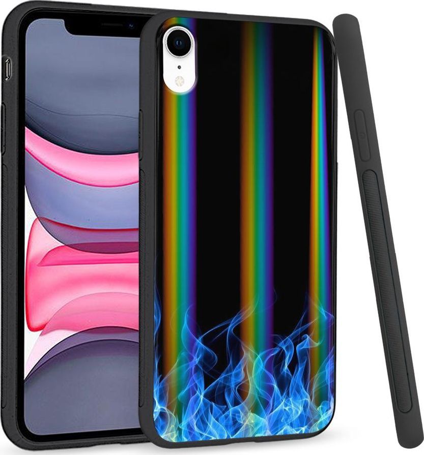 Super Fashion Etui Rainbow Series na Apple iPhone XR Niebieski Ogień 1