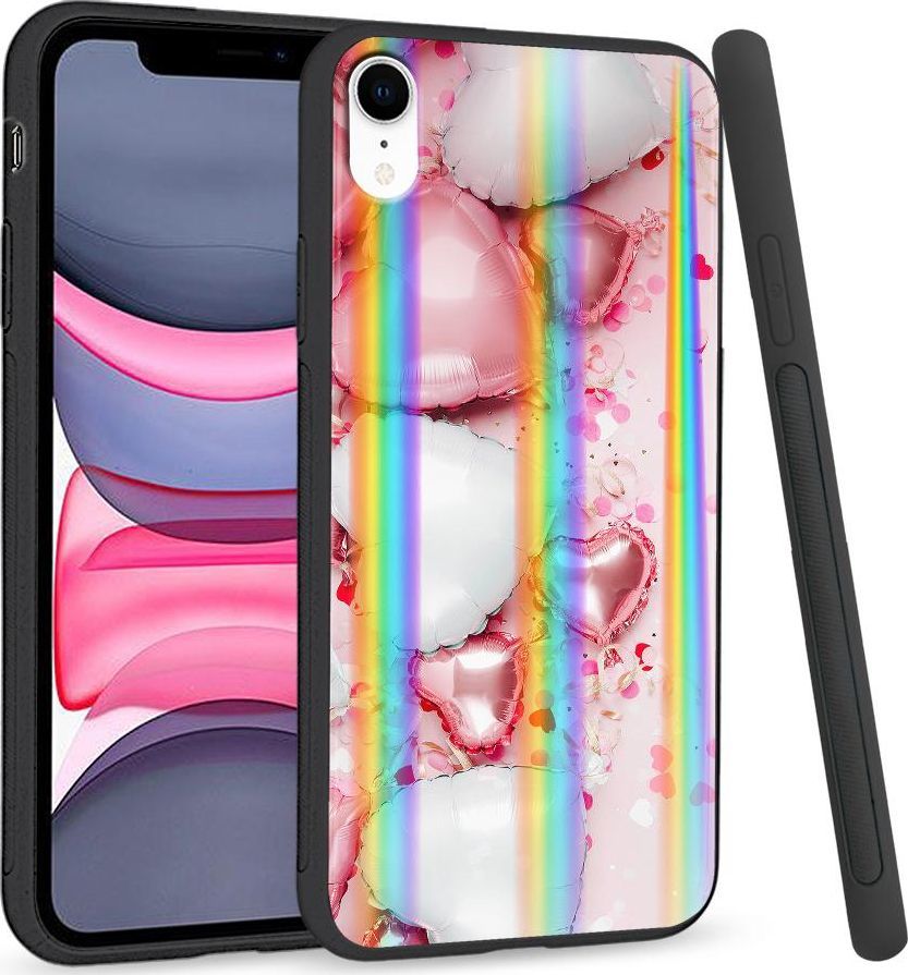 Super Fashion Etui Rainbow Series na Apple iPhone XR Baloon Hearts 1
