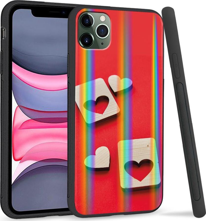 Super Fashion Etui Rainbow Series na Apple iPhone 11 Pro Dwa serca 1