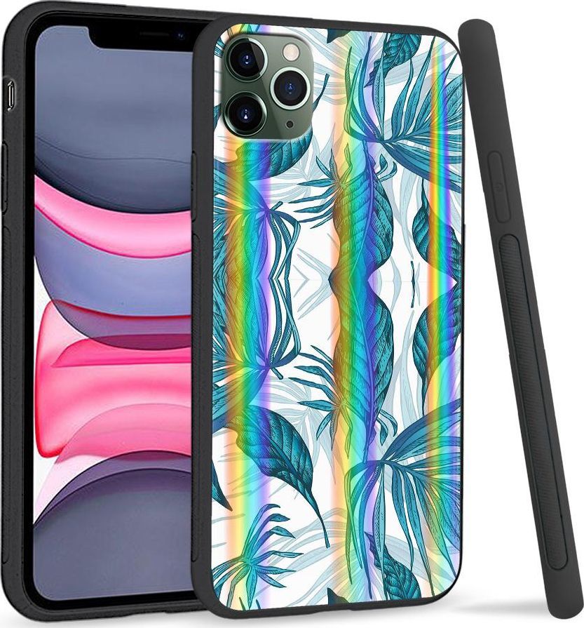 Super Fashion Etui Rainbow Series na Apple iPhone 11 Pro Niebieskie liście 1