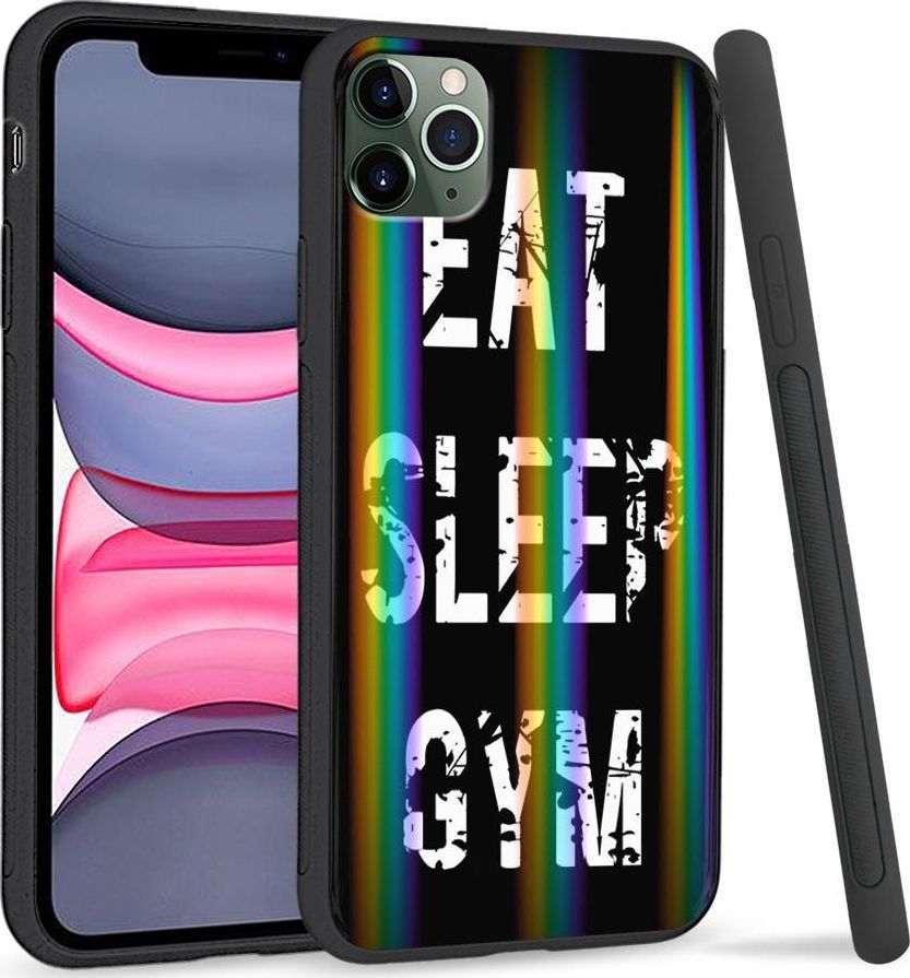 Super Fashion Etui Rainbow Series na Apple iPhone 11 Pro Eat Sleep Gym 1