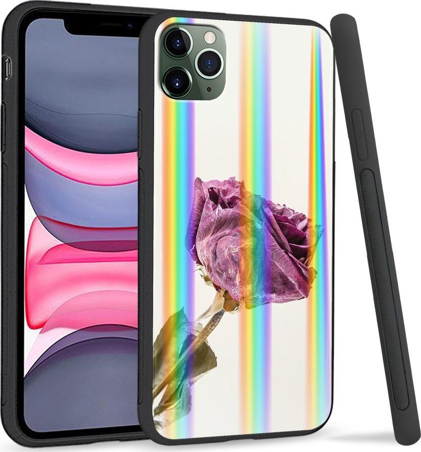 Super Fashion Etui Rainbow Series na Apple iPhone 11 Pro Max Fioletowa róża 1