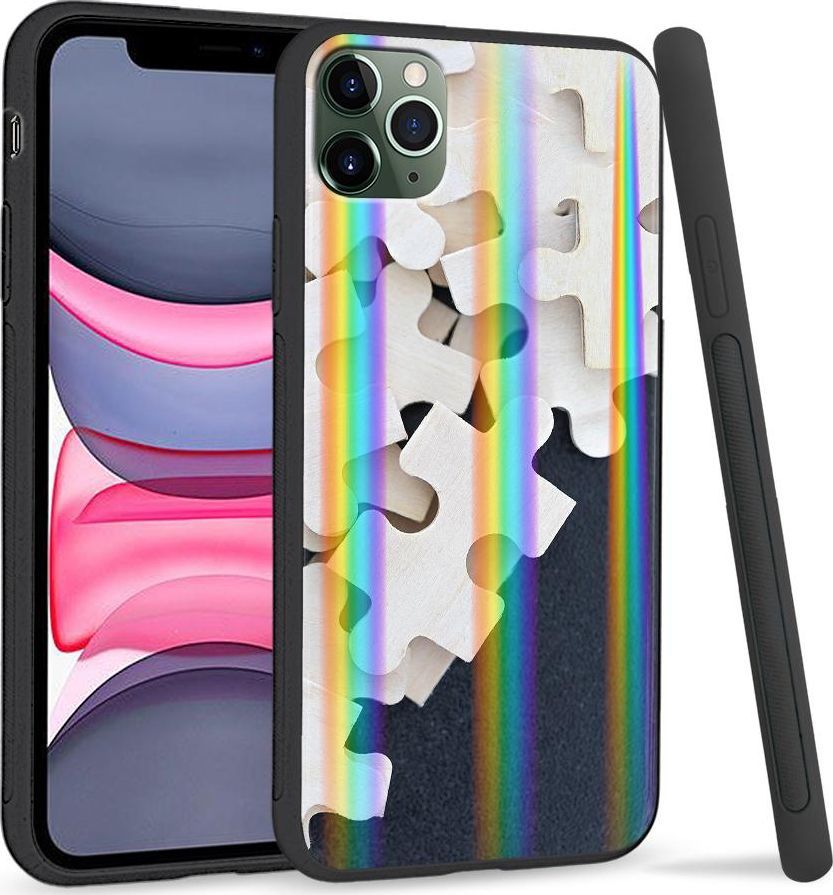 Super Fashion Etui Rainbow Series na Apple iPhone 11 Pro Max Drewniane puzzle 1