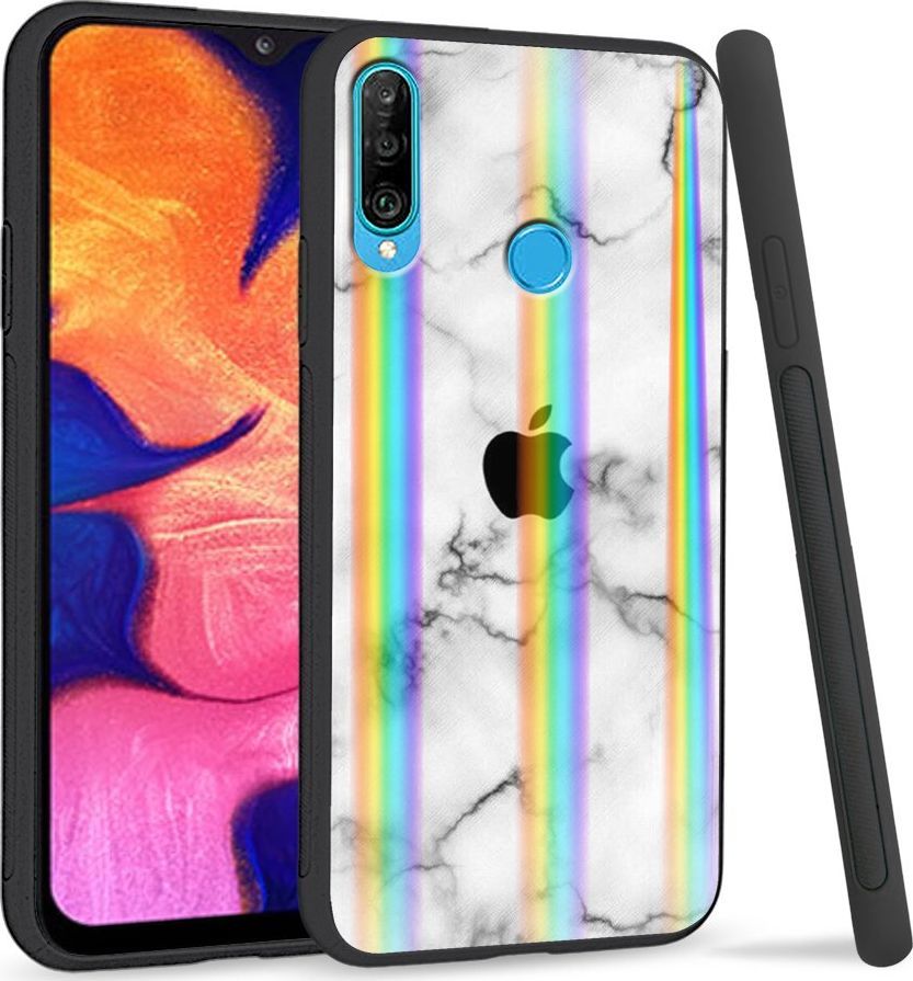 Super Fashion Etui Rainbow Series na Huawei P30 Lite Marble Apple 1