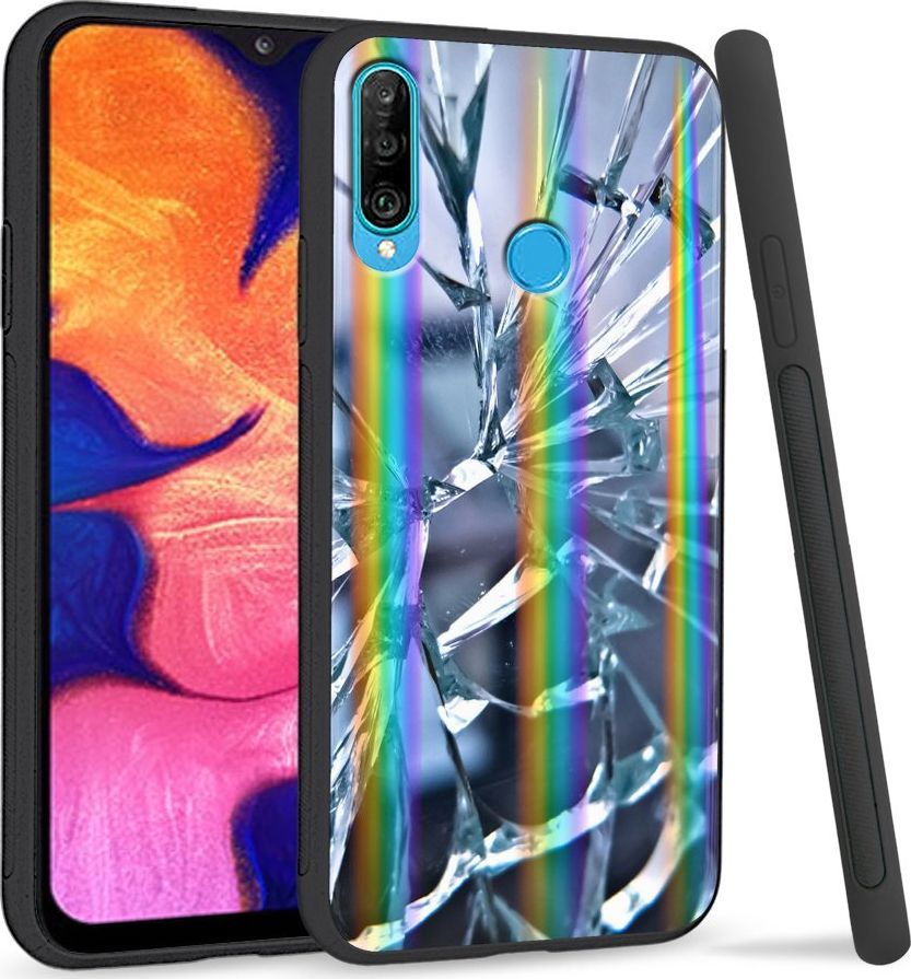 Super Fashion Etui Rainbow Series na Huawei P30 Lite Pęknięte szkło 1