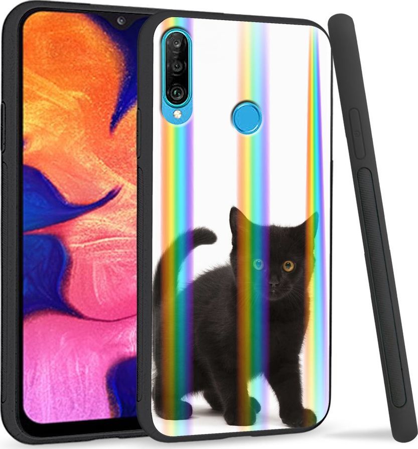 Super Fashion Etui Rainbow Series na Huawei P30 Lite Black Kitty 1