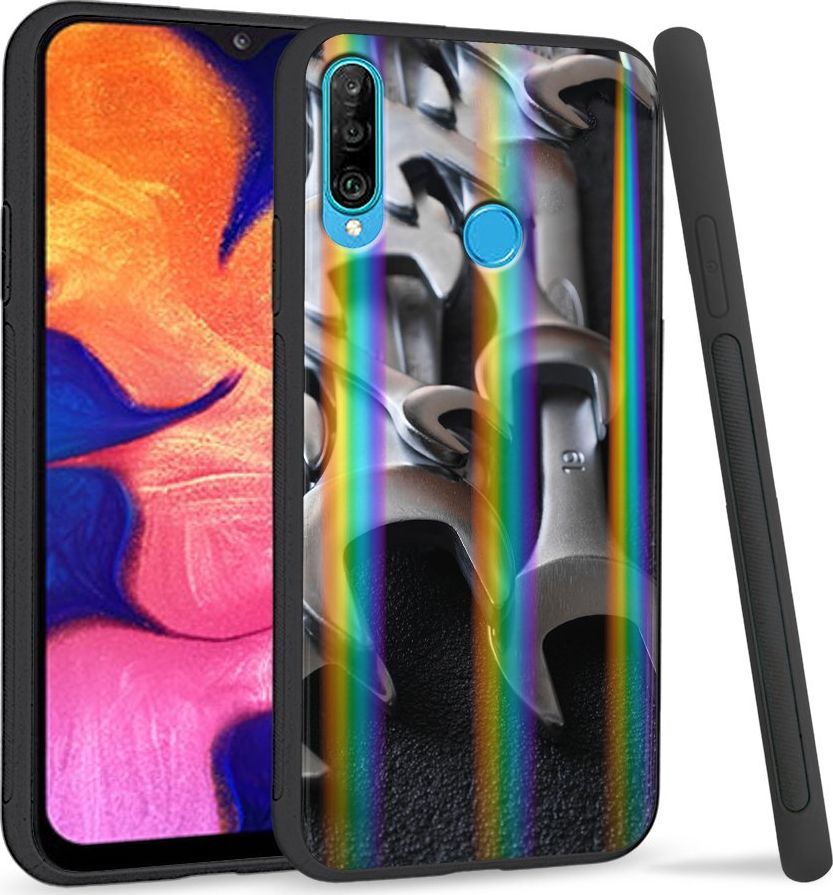 Super Fashion Etui Rainbow Series na Huawei P30 Lite Stalowe klucze 1