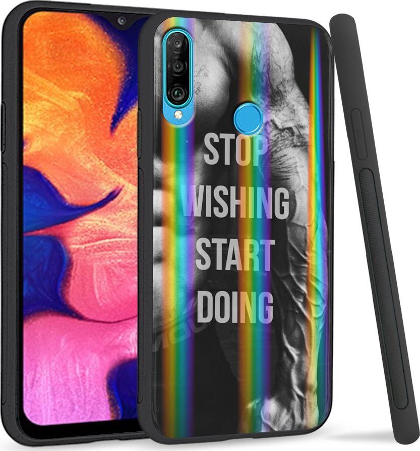 Super Fashion Etui Rainbow Series na Huawei P30 Lite Start doing|Stop wishing 1