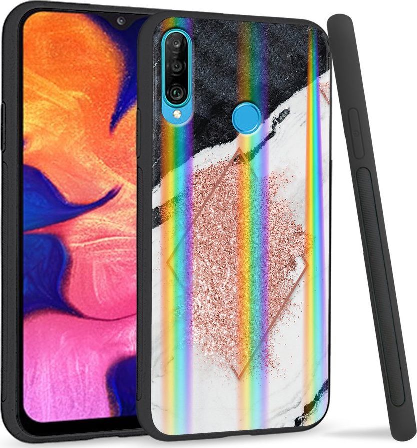 Super Fashion Etui Rainbow Series na Huawei P30 Lite Różowy marmur 1