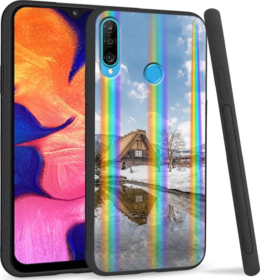 Super Fashion Etui Rainbow Series na Huawei P30 Lite Górska chata 1