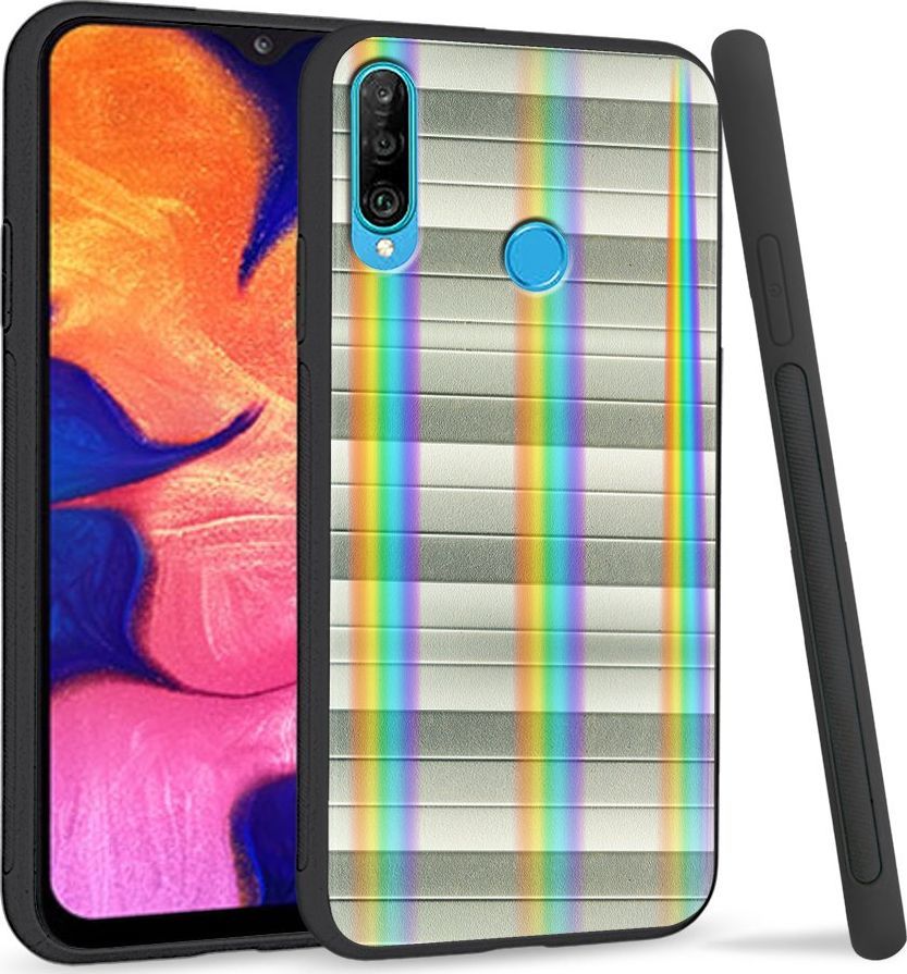Super Fashion Etui Rainbow Series na Huawei P30 Lite Odcienie szarości 1