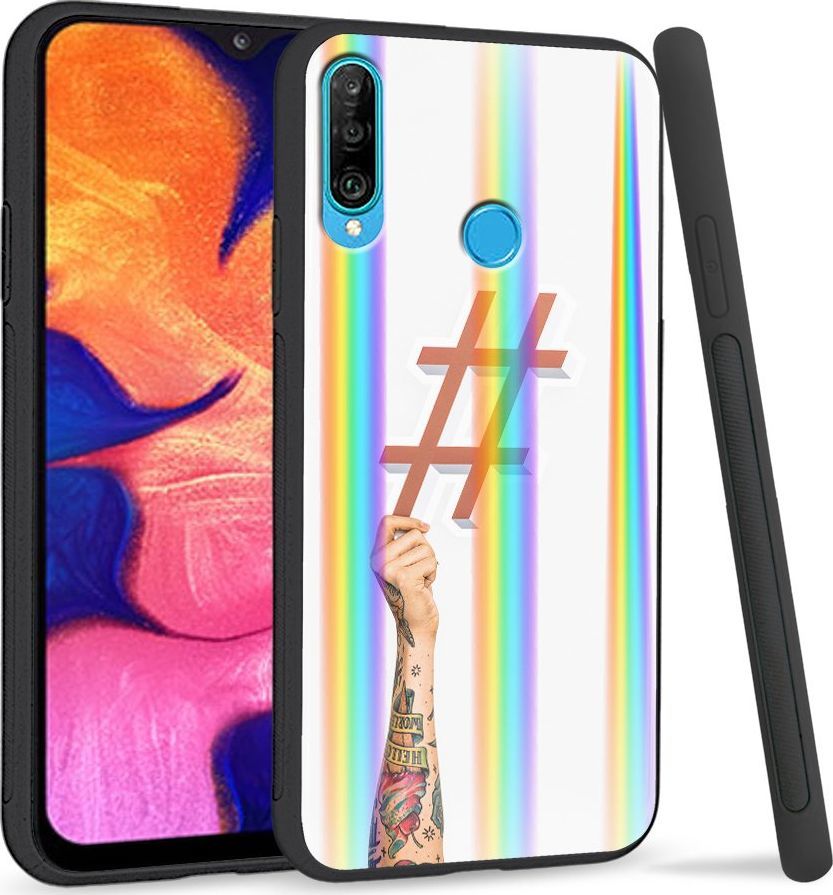 Super Fashion Etui Rainbow Series na Huawei P30 Lite Hasztag 1