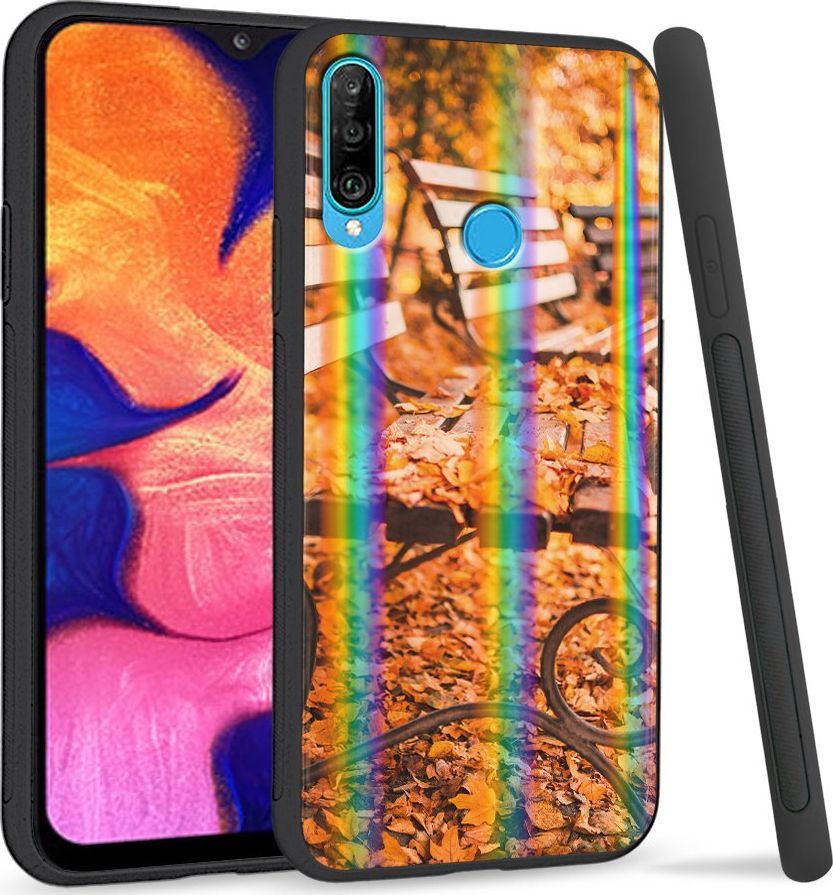 Super Fashion Etui Rainbow Series na Huawei P30 Lite Ławka w parku 1