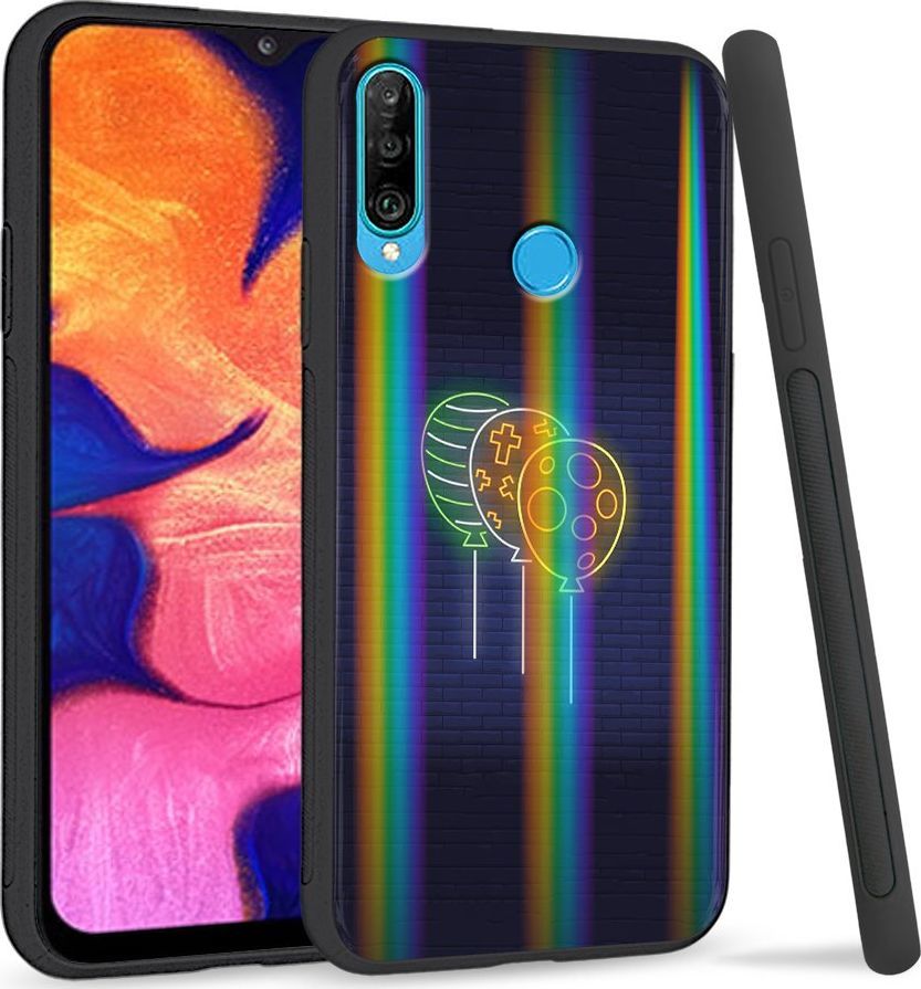 Super Fashion Etui Rainbow Series na Huawei P30 Lite Neonowe balony 1